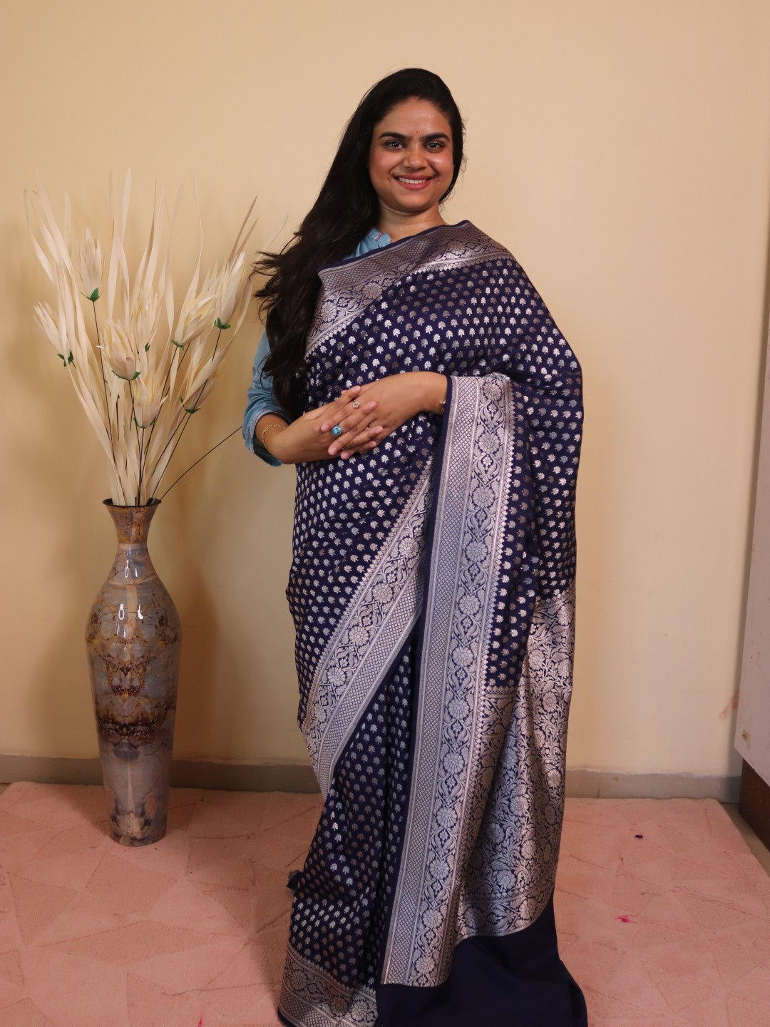 Banarasi Silk With Choti Buti -blue