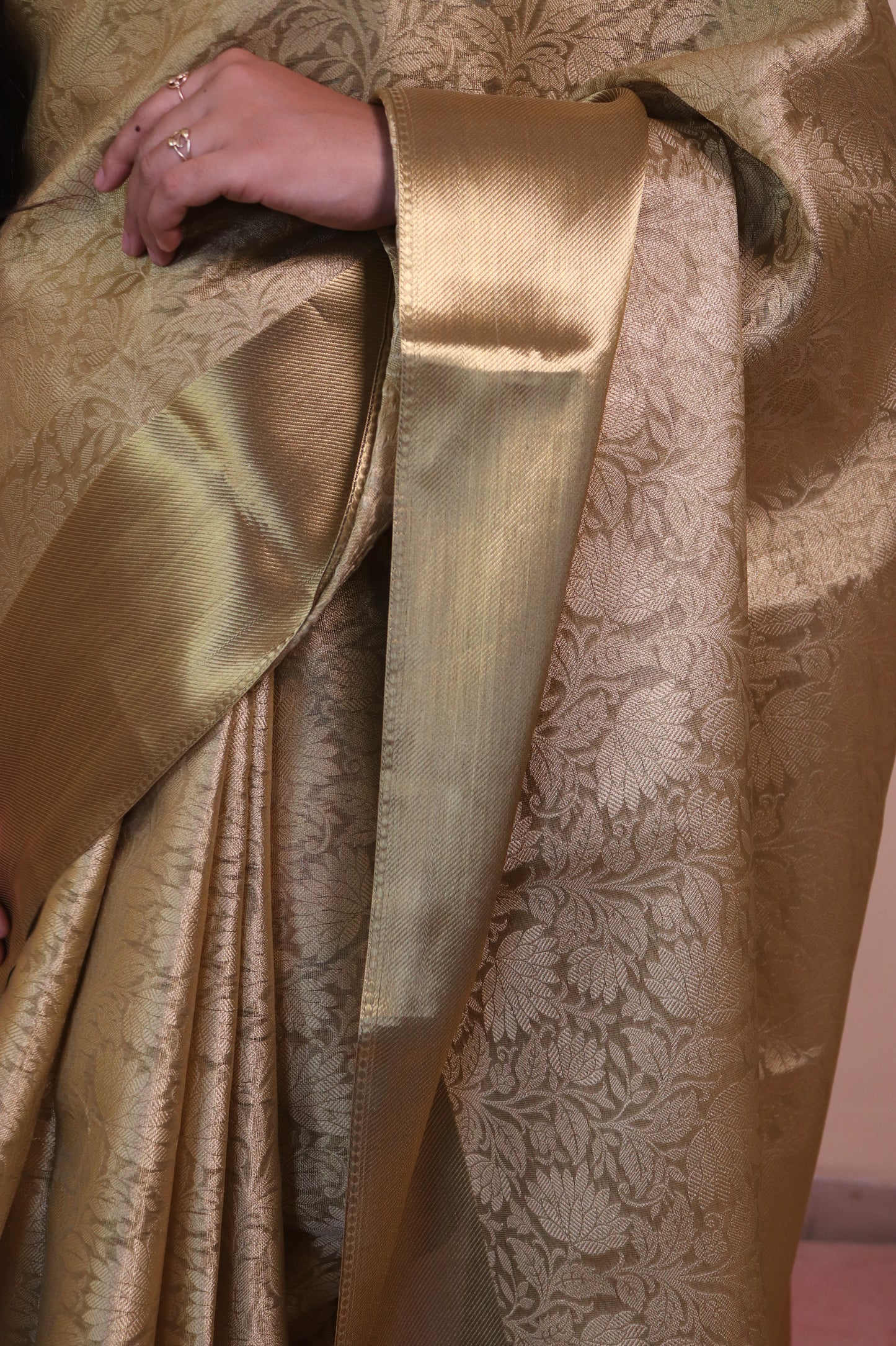 Banarasi Silk Jaal Jacquard Tissue(Neeta Ambani) - Green