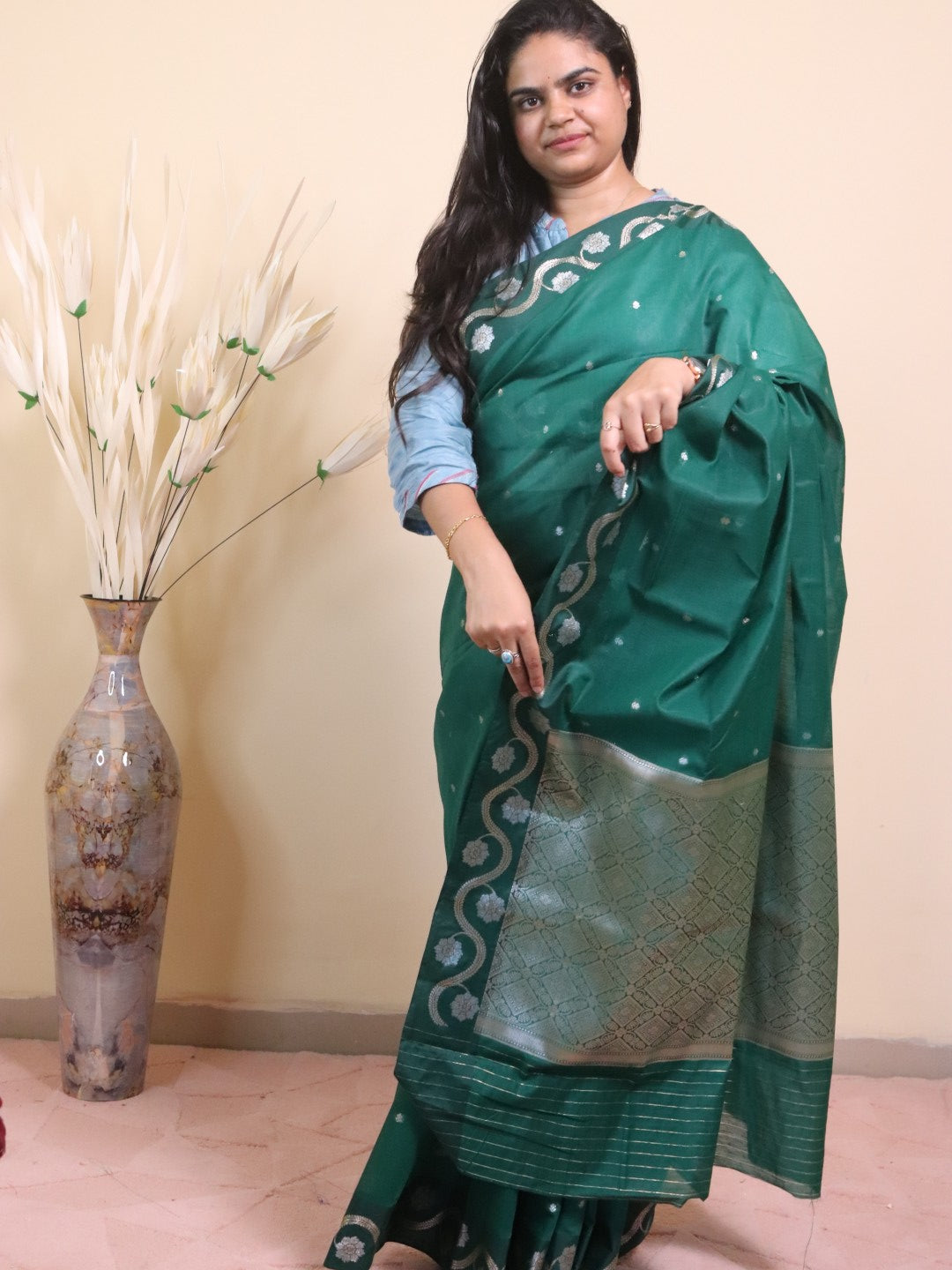 Cotton Banarasi With Sona Rupa Weaving