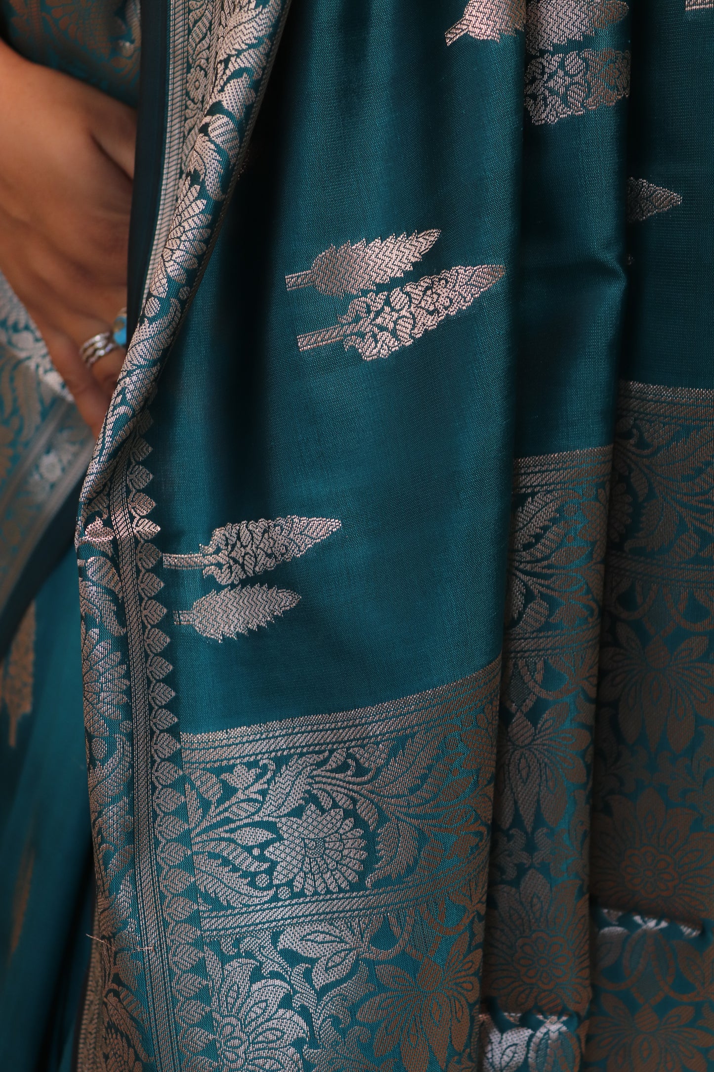 Banarasi Silk Weaved In Double Buti - Blue