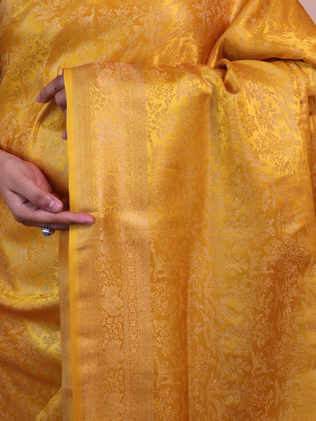 Banarasi Silk Jamawar Saree - Yellow