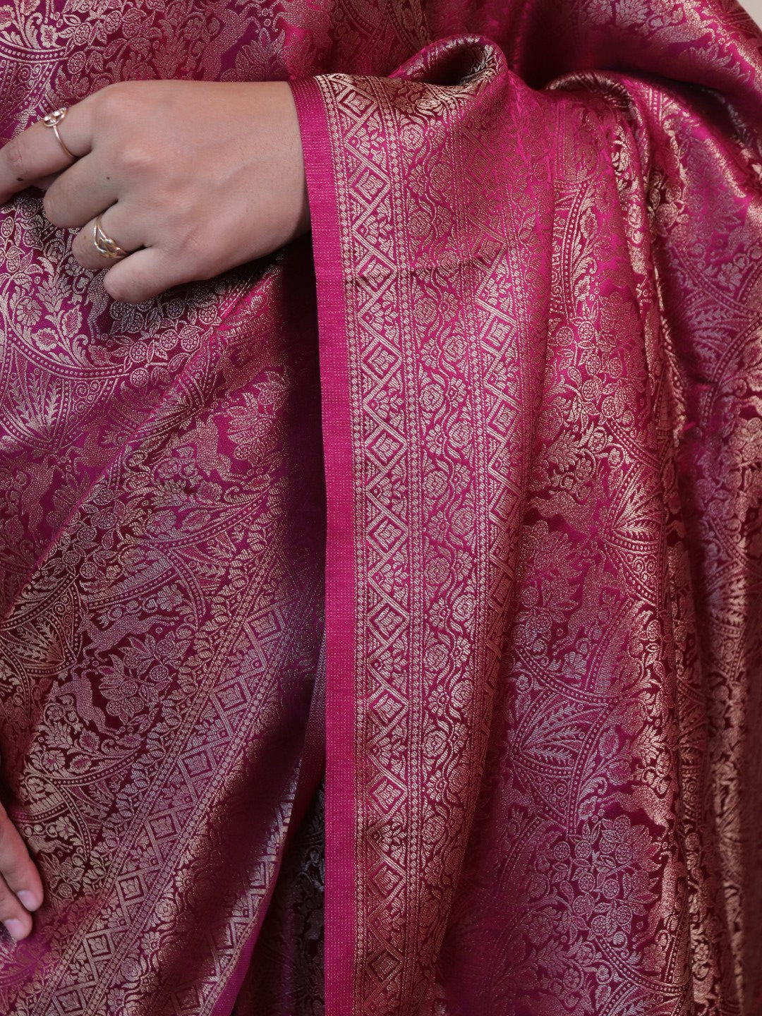Banarasi Silk Jamawar Saree - Maroon
