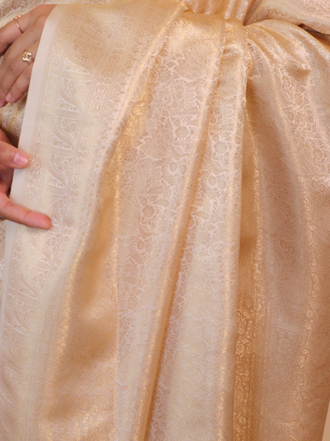 Banarasi Silk Jamawar Saree -off White