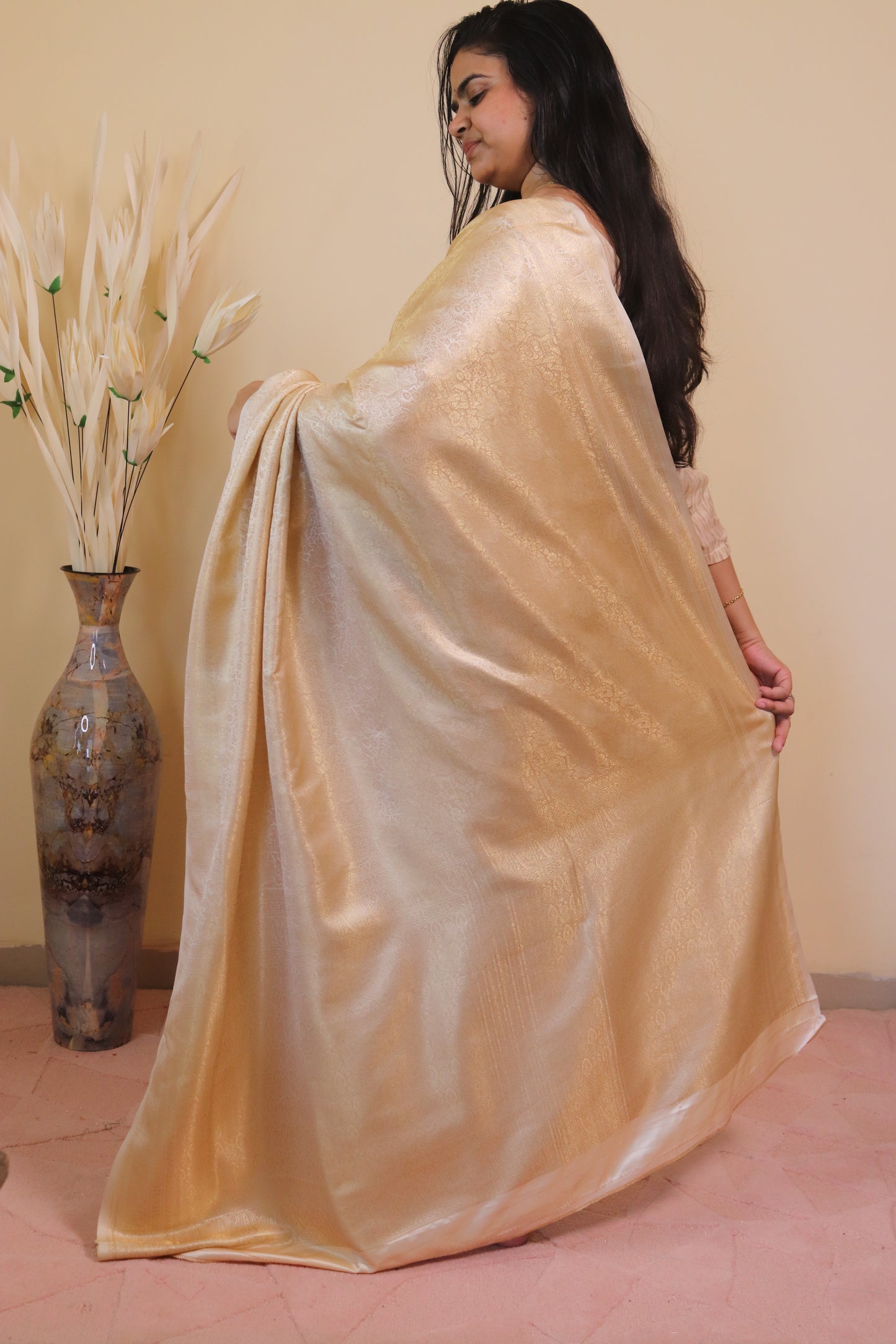Banarasi Silk Jamawar Saree - Golden