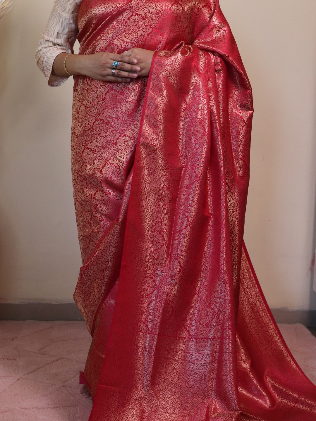 Banarasi Silk Jamawar Saree - Red