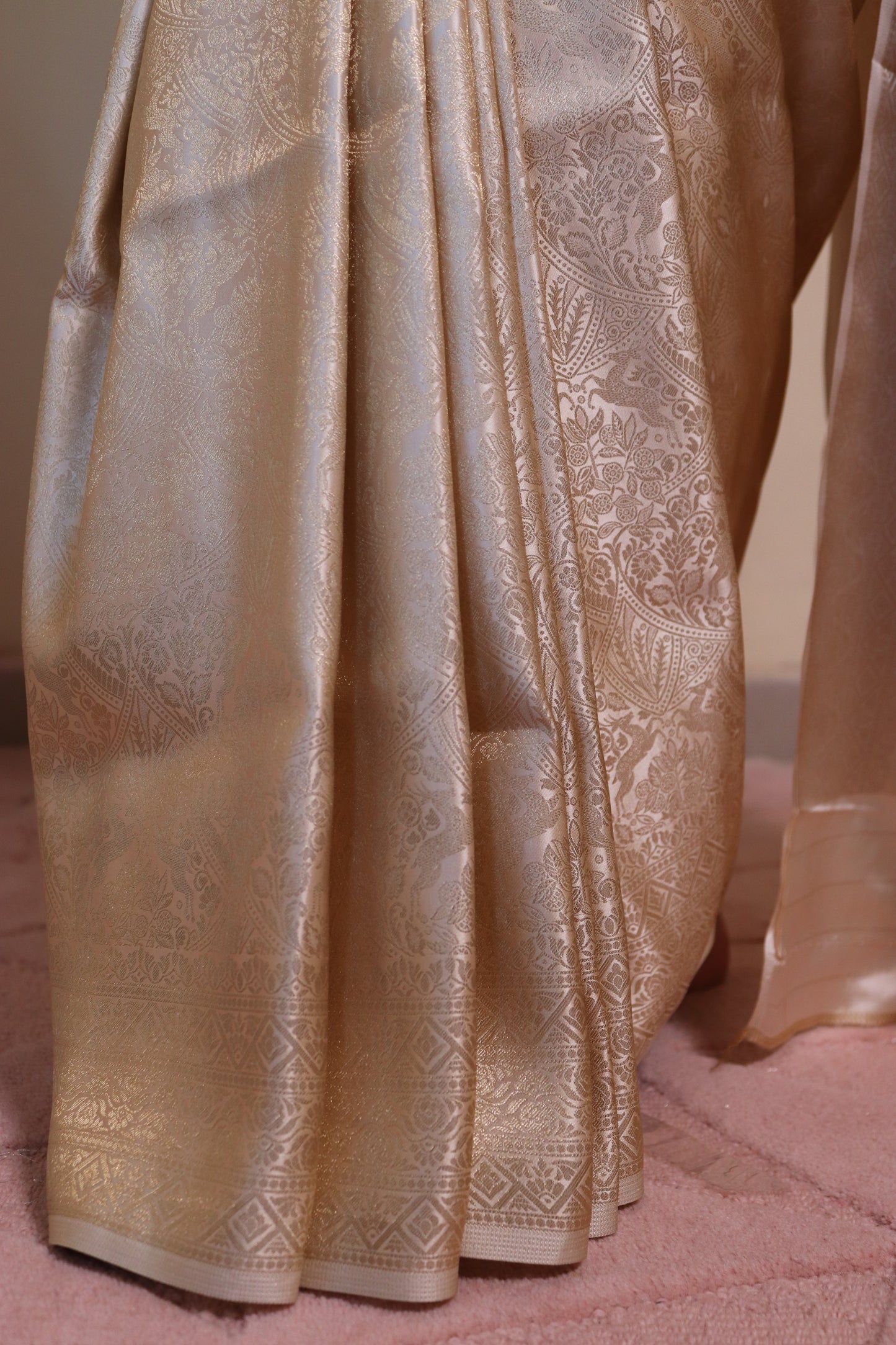 Banarasi Silk Jamawar Saree - White