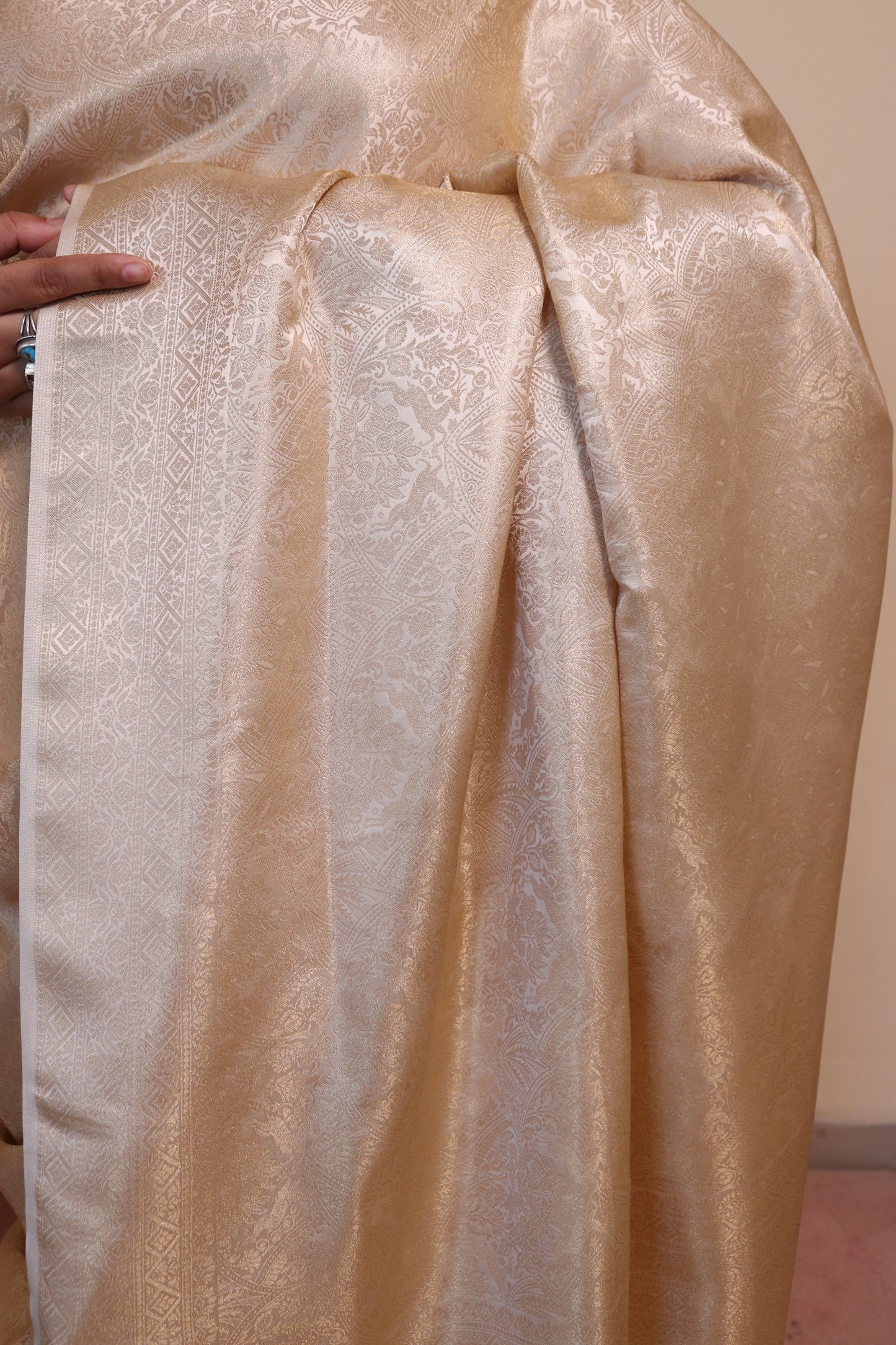 Banarasi Silk Jamawar Saree - White
