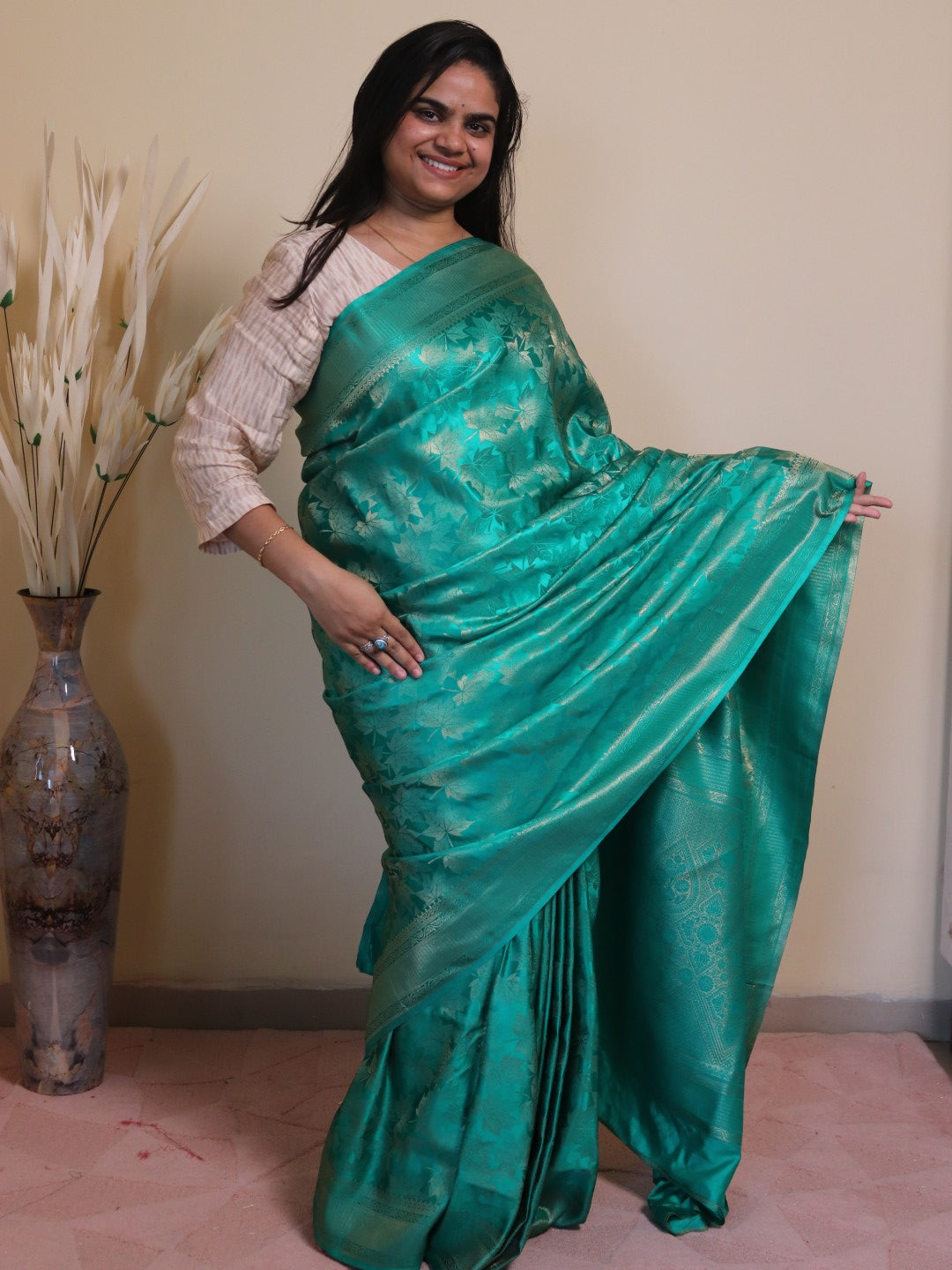 Banarasi Silk Jamawar Saree - Green