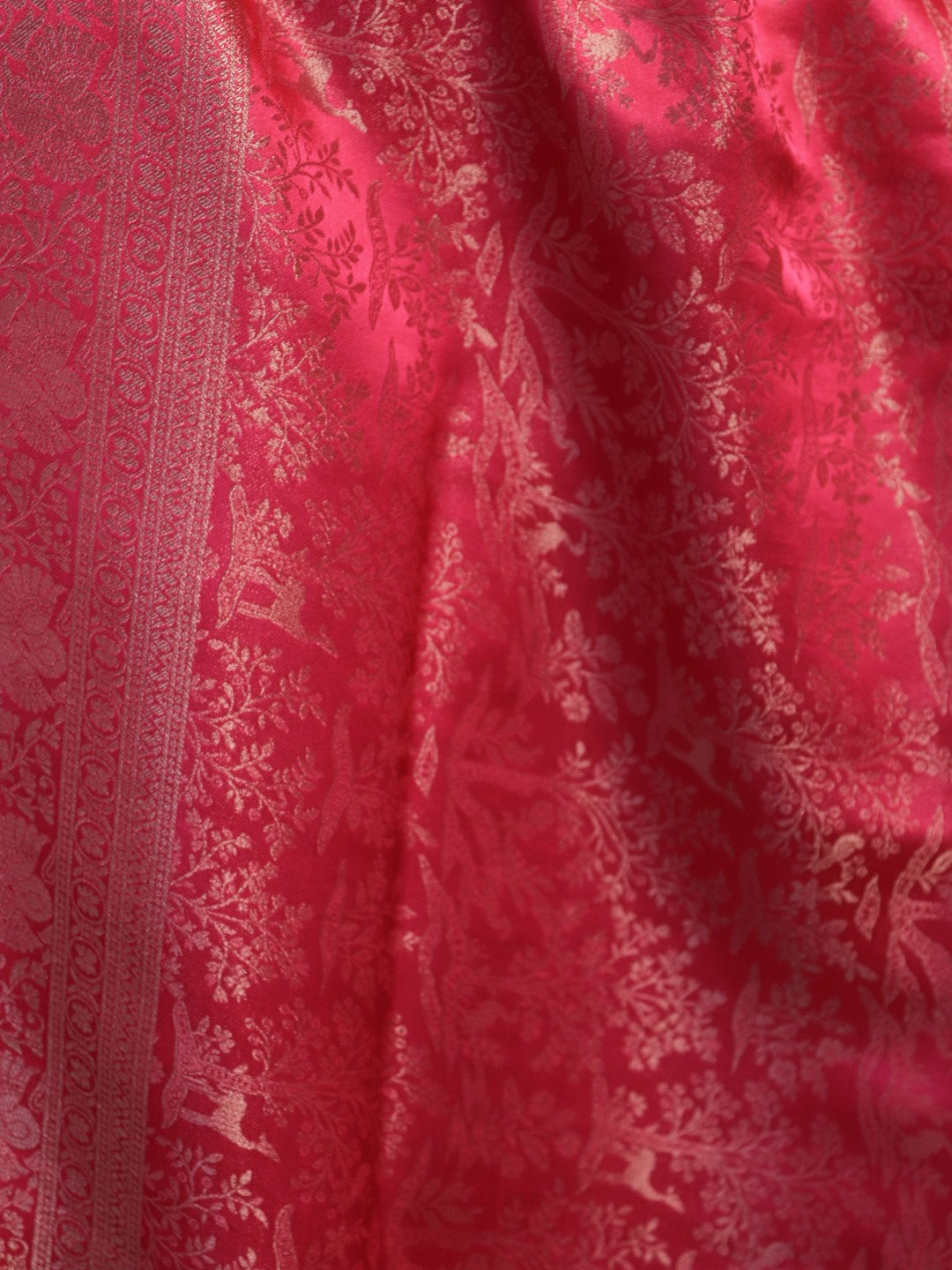 Banarasi Silk Jamawar Saree - Cherry Red