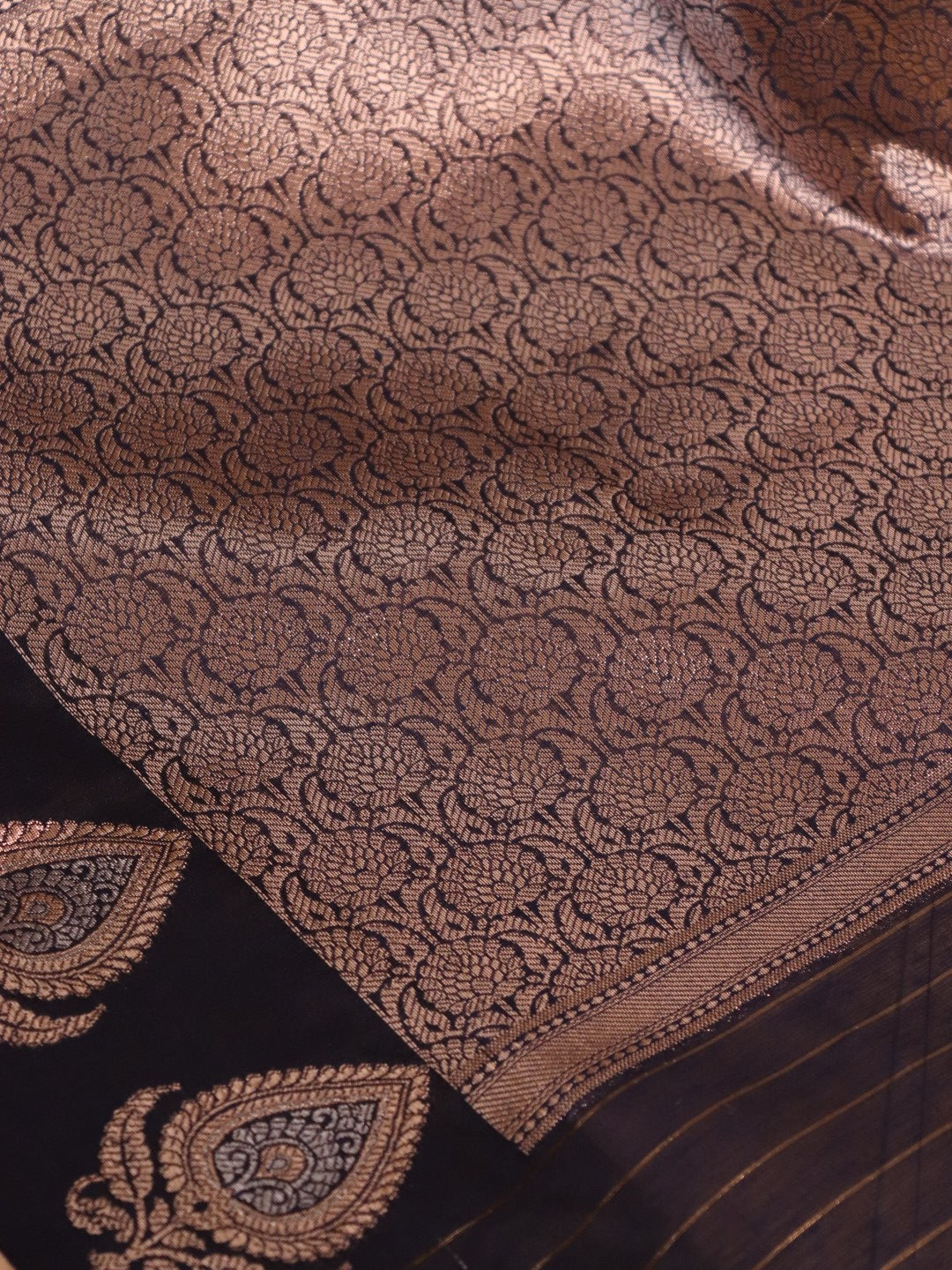 Banarasi Cotton Saree With Sona Rupa Weaving -Navy Blue