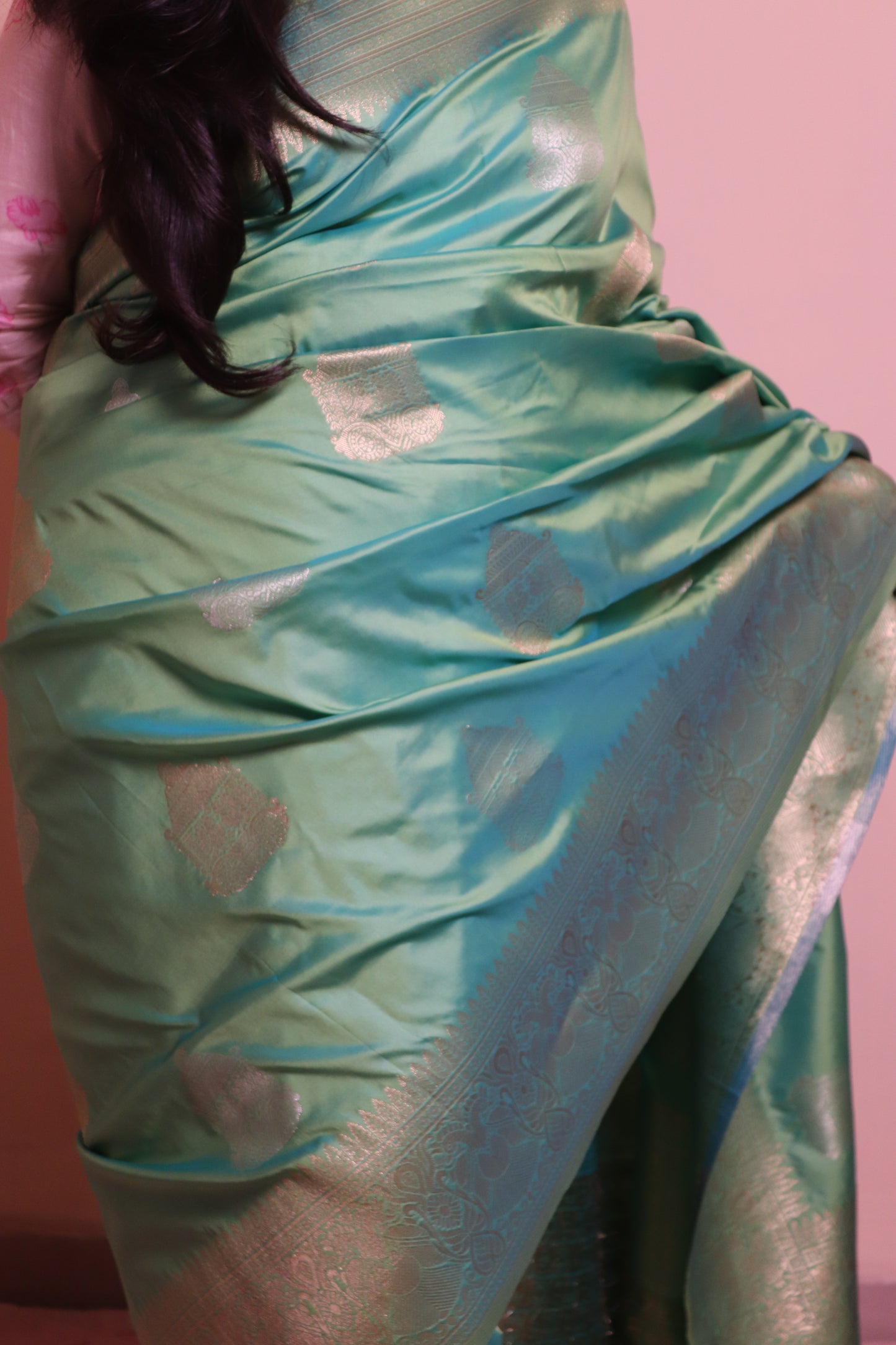 Soft Silk Weaved In Silver And Gold Zari - Blue