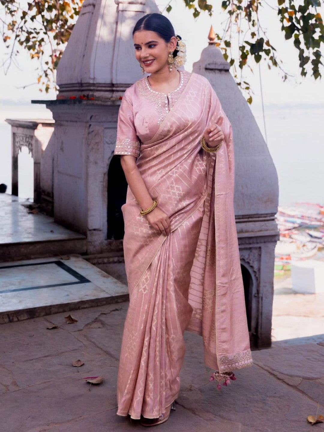 Banarasi Georgette Khaddi Silk Saree In Multiple Colors