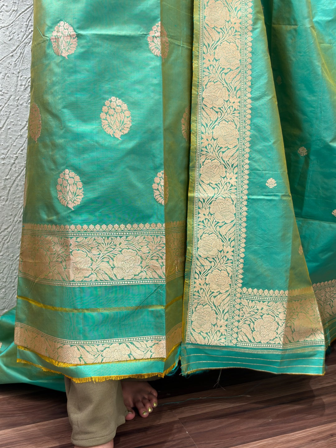 Mint Green Handloom Banarasi Unstitched Suit