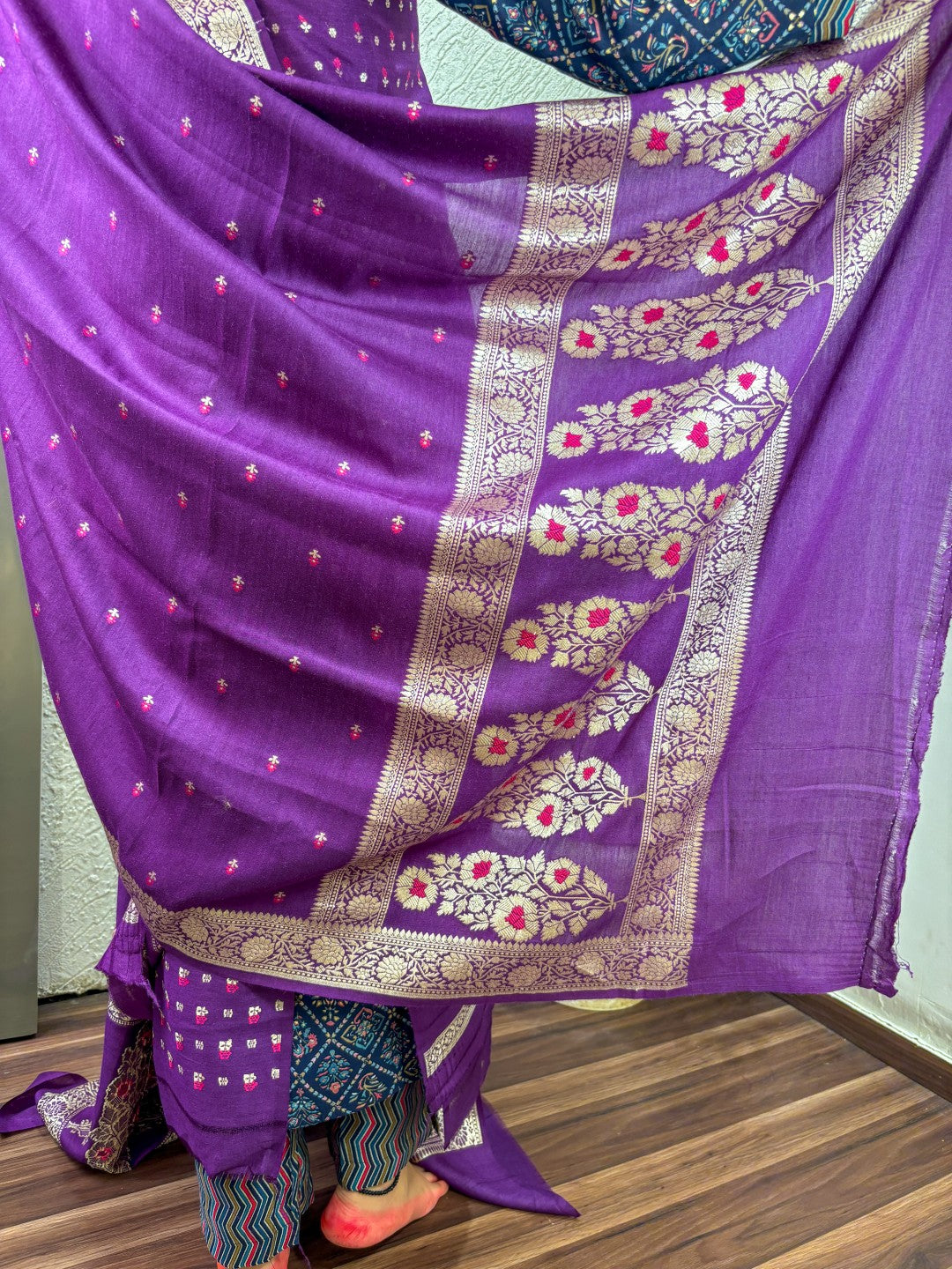 Handloom Banarasi Pure Kataan Silk Unstitched Suit