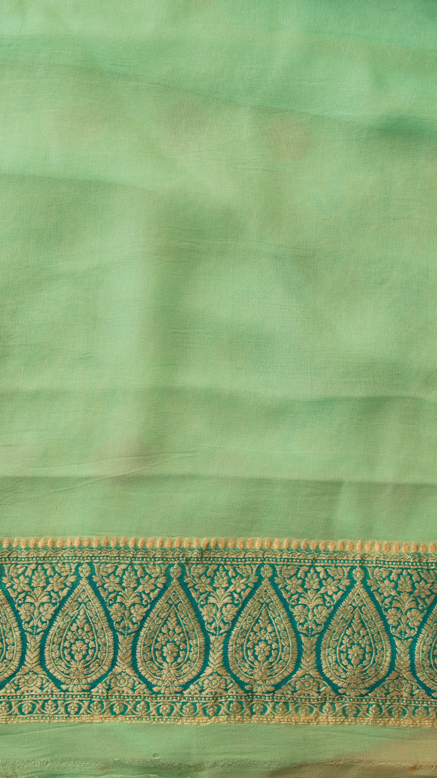 Handloom Banarasi Pure Khaddi In Water Zari Rangkaat Style Blue