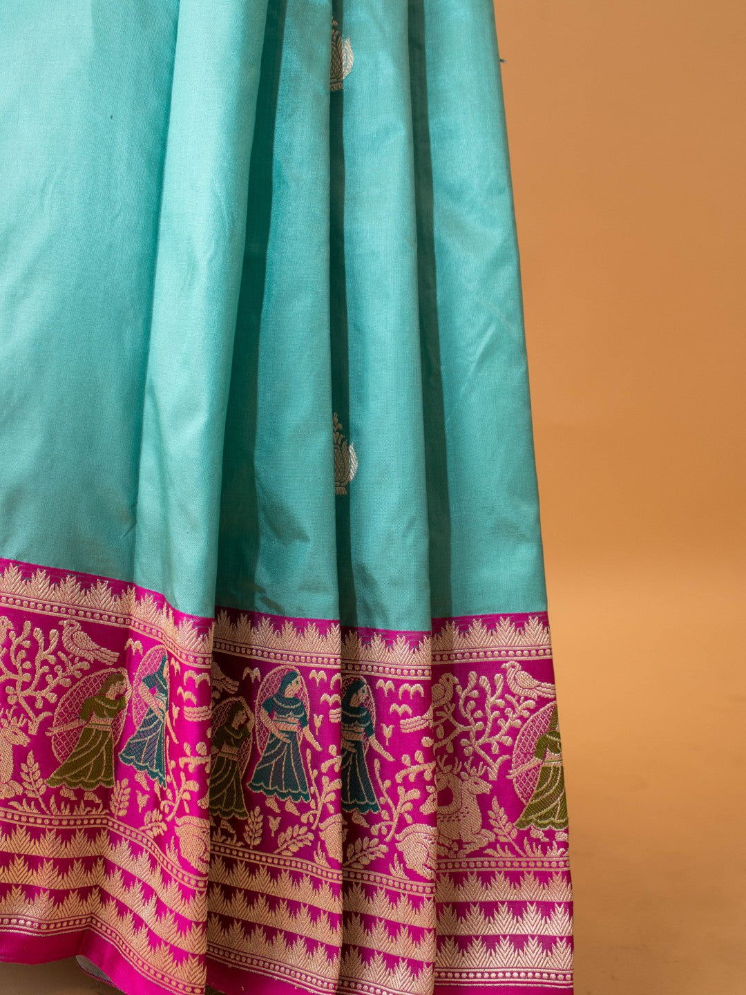 Pure Kataan Silk Contrast Meenakari Border