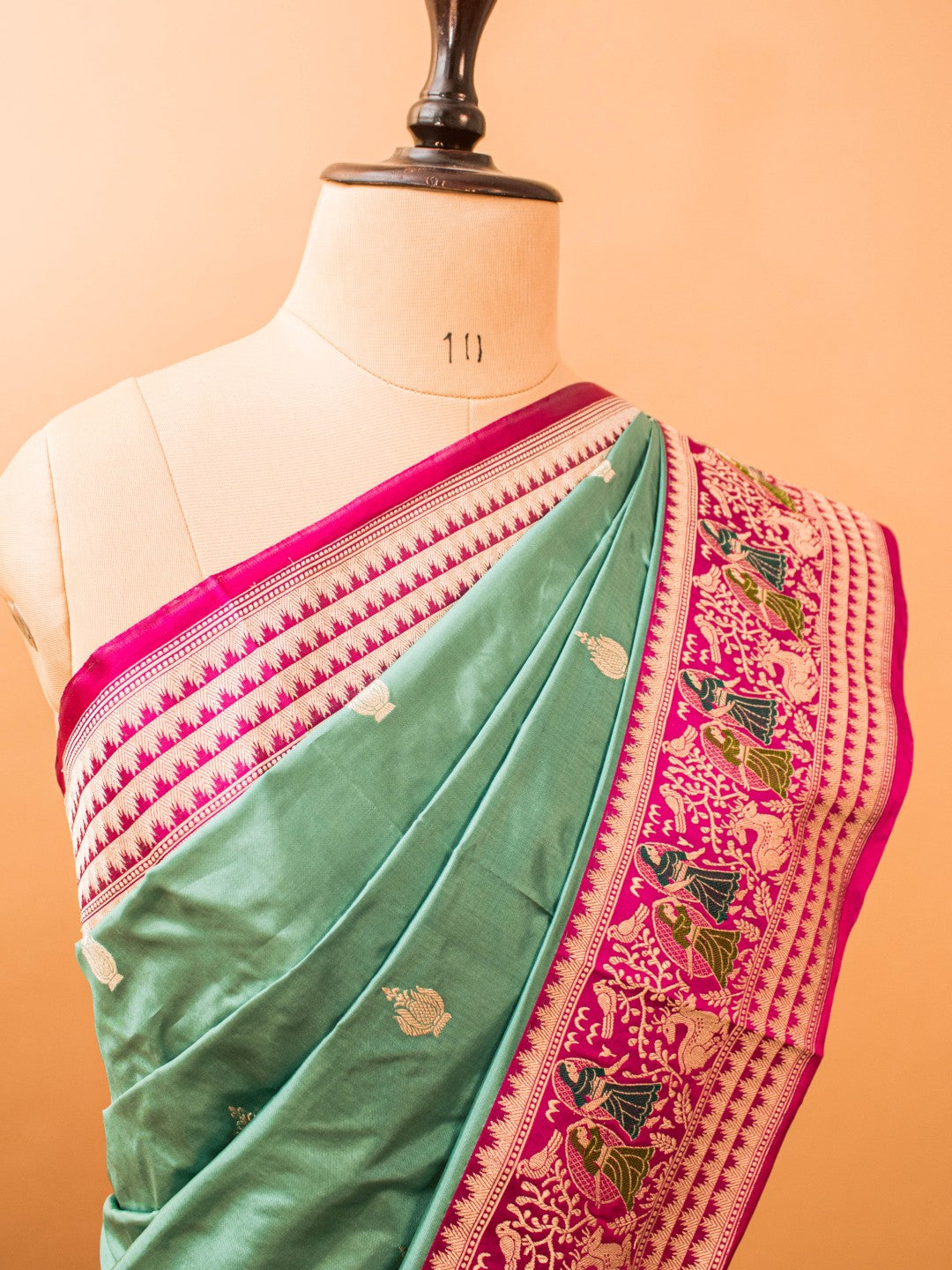 Pure Kataan Silk Contrast Meenakari Border
