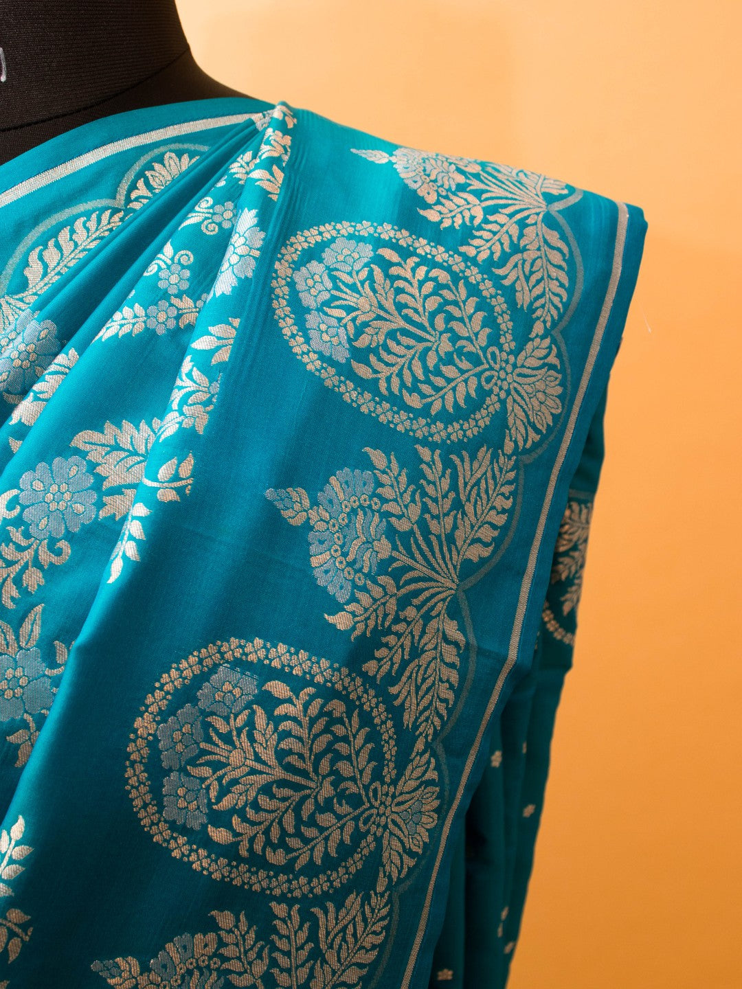 Katan Silk Banarasi Gold & Silver Weaving Jaal Design