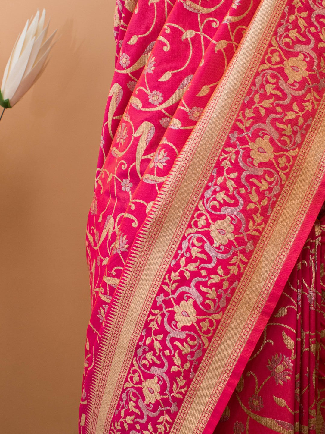 Kataan Silk In Gold N Silver Jaal In Banarasi Weaving