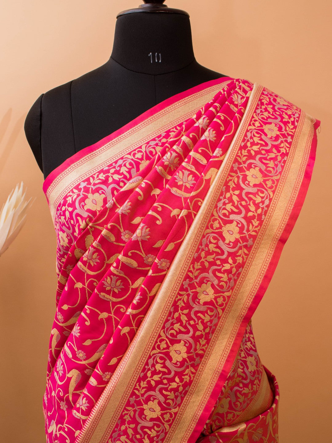 Kataan Silk In Gold N Silver Jaal In Banarasi Weaving