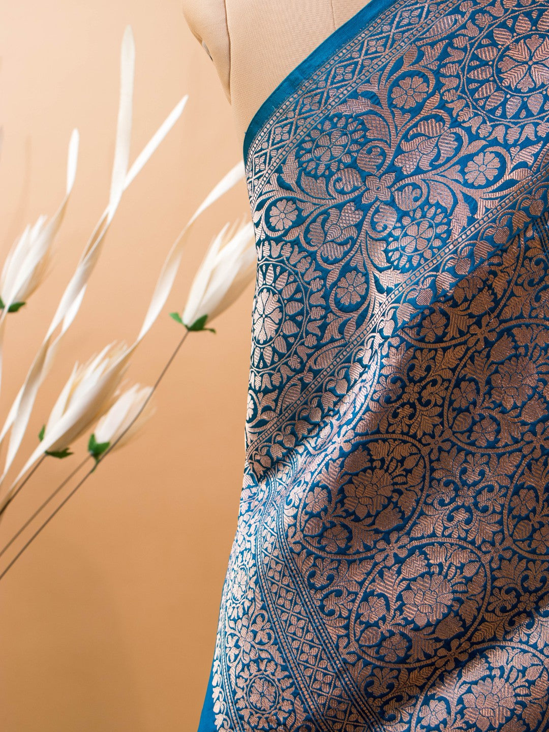 Pure Kataan Silk Contrast Border Small Butti