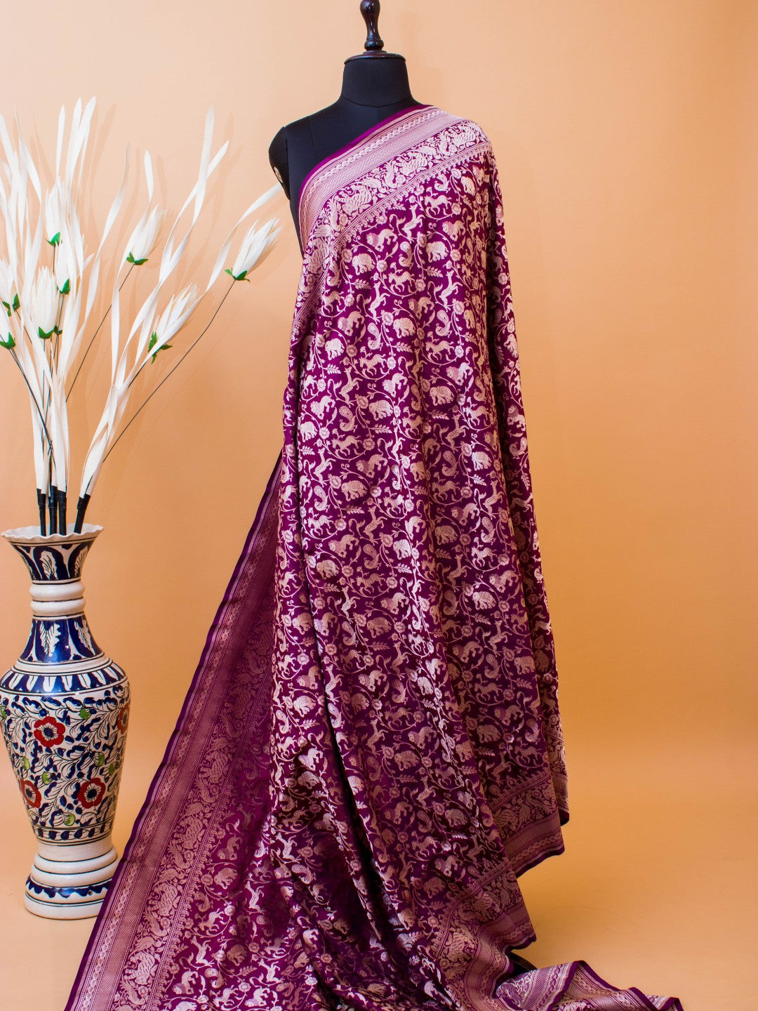 Pure Kataan Silk In Famous Shikargha Weaving