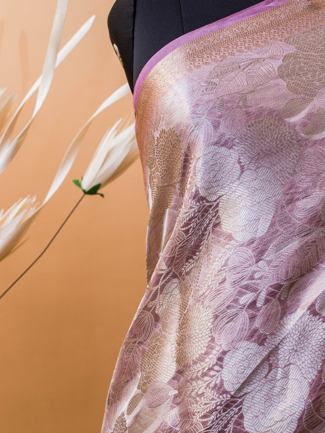 Pure Organza Tissue In Tanchui Hand Weaving- Purple