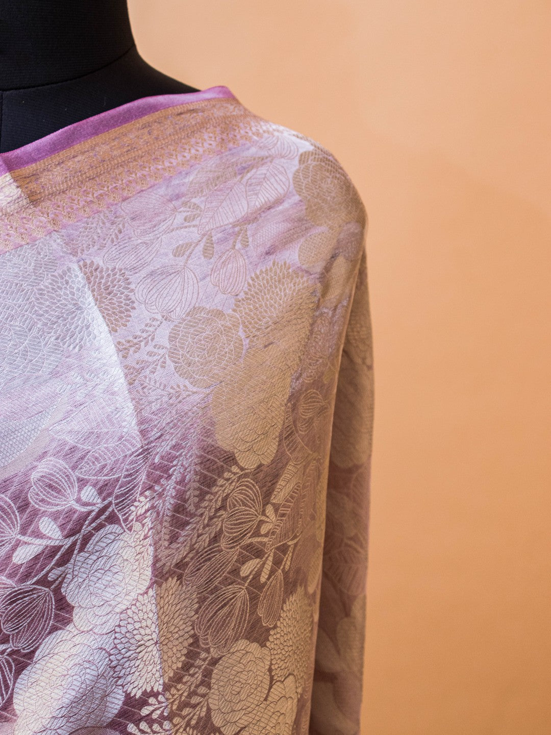 Pure Organza Tissue In Tanchui Hand Weaving- Purple