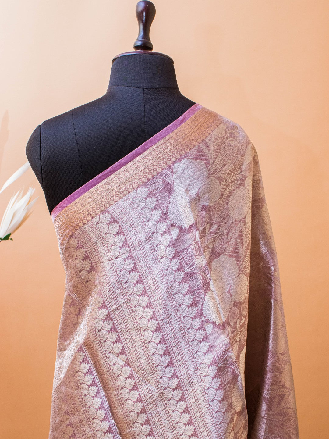 Pure Organza Tissue In Tanchui Hand Weaving- Purple