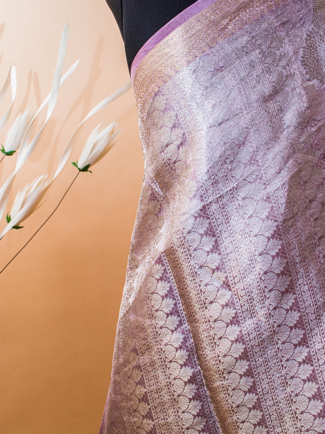 Pure Organza Tissue In Tanchui Hand Weaving- Purple