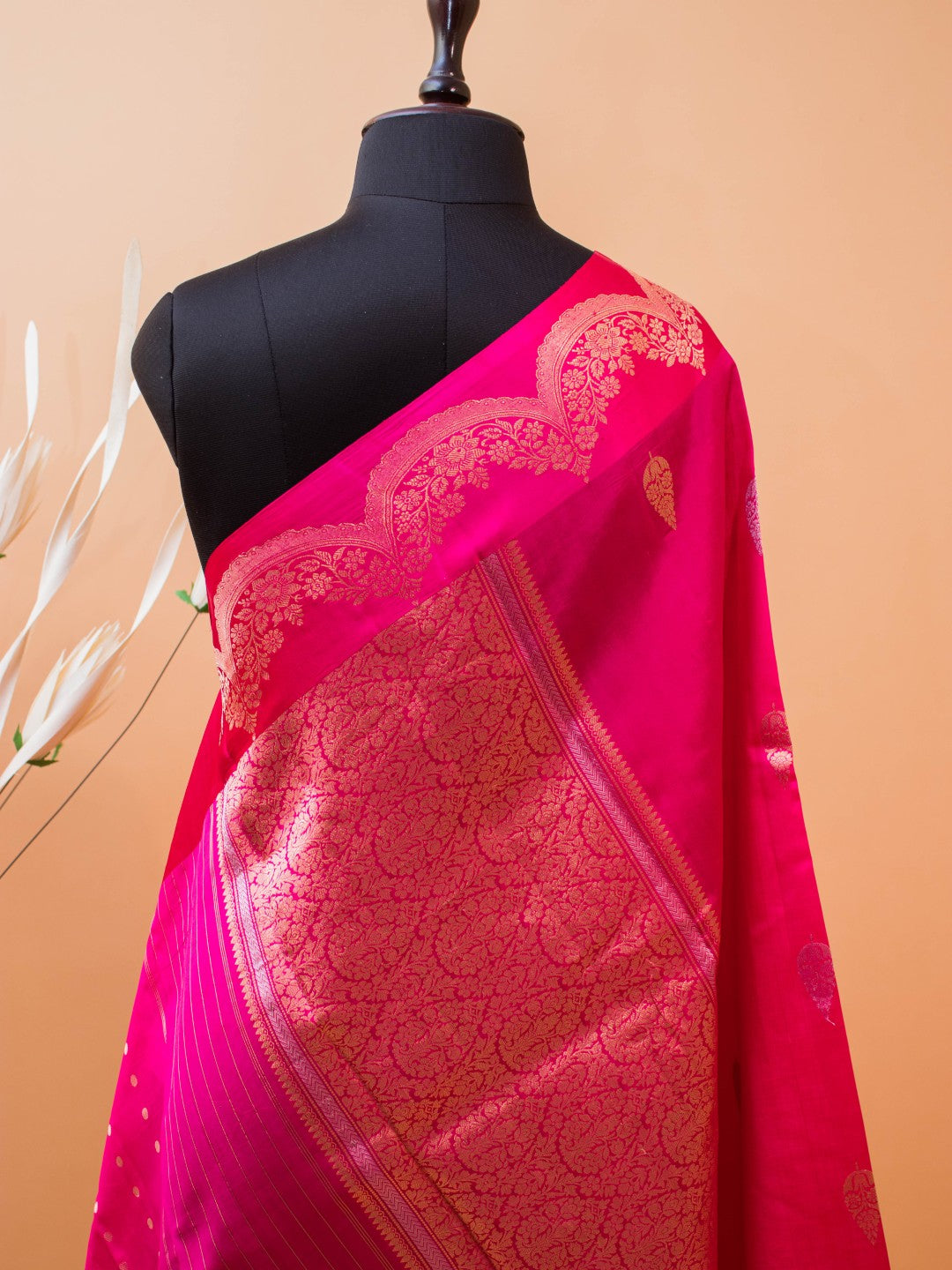 Pure Mashru Silk Scalping Border Buti Design