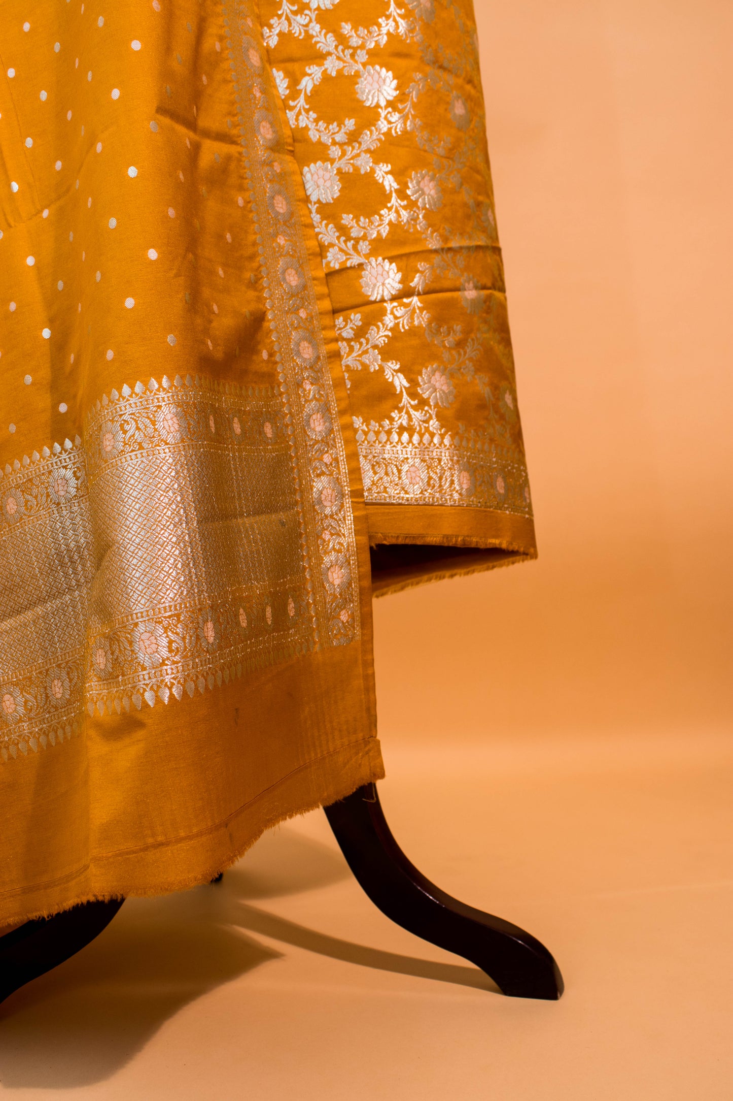 Banarasi Kataan Silk Suit Fabrics 3pc - Yellow
