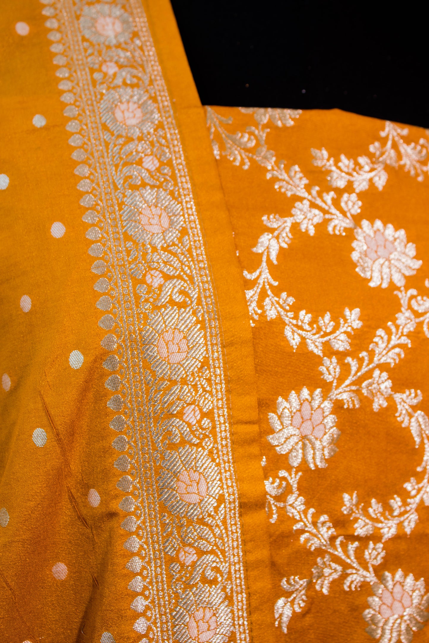 Banarasi Kataan Silk Suit Fabrics 3pc - Yellow