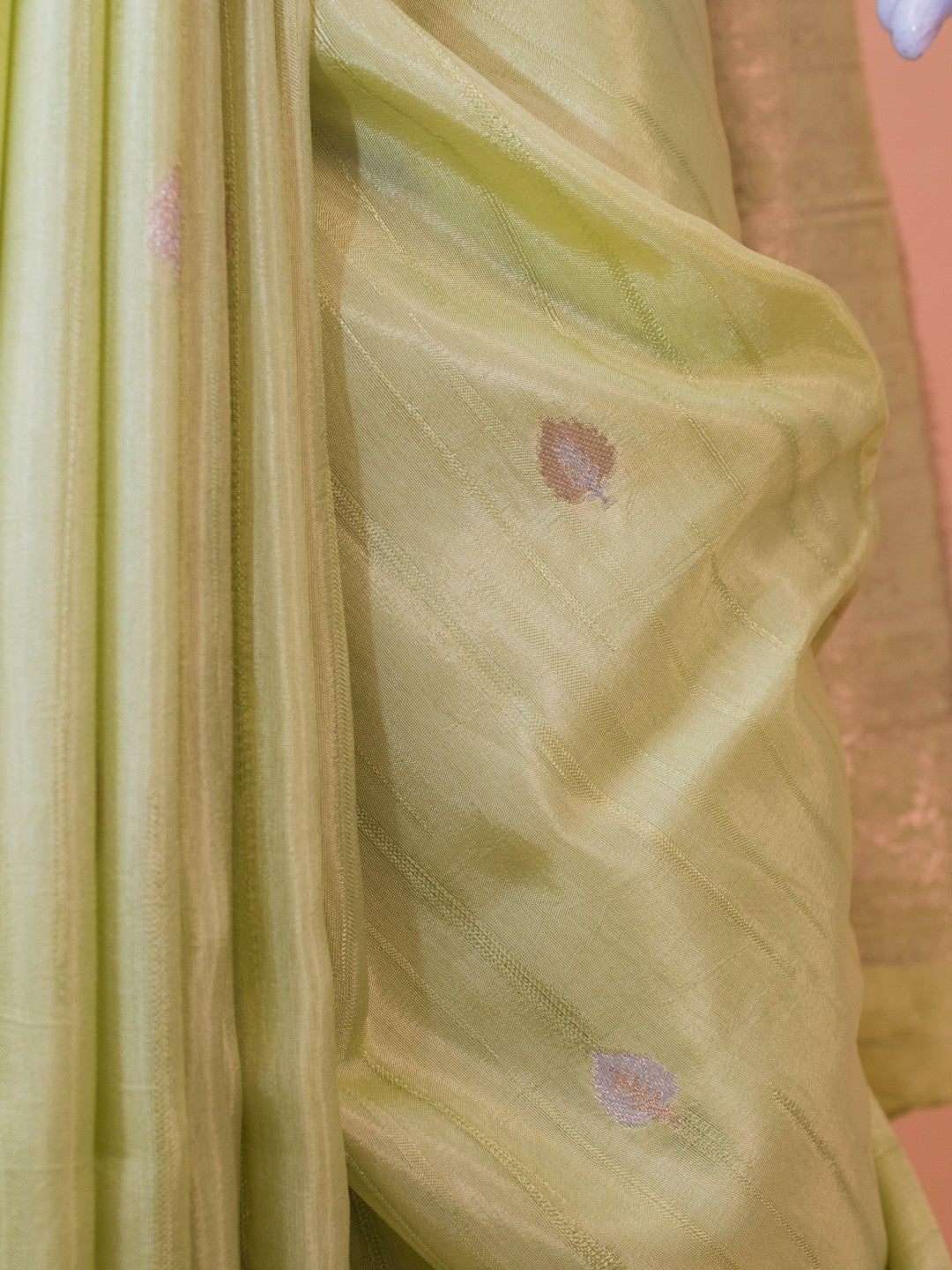 Contemporary Motif Style Border In Mango Silk