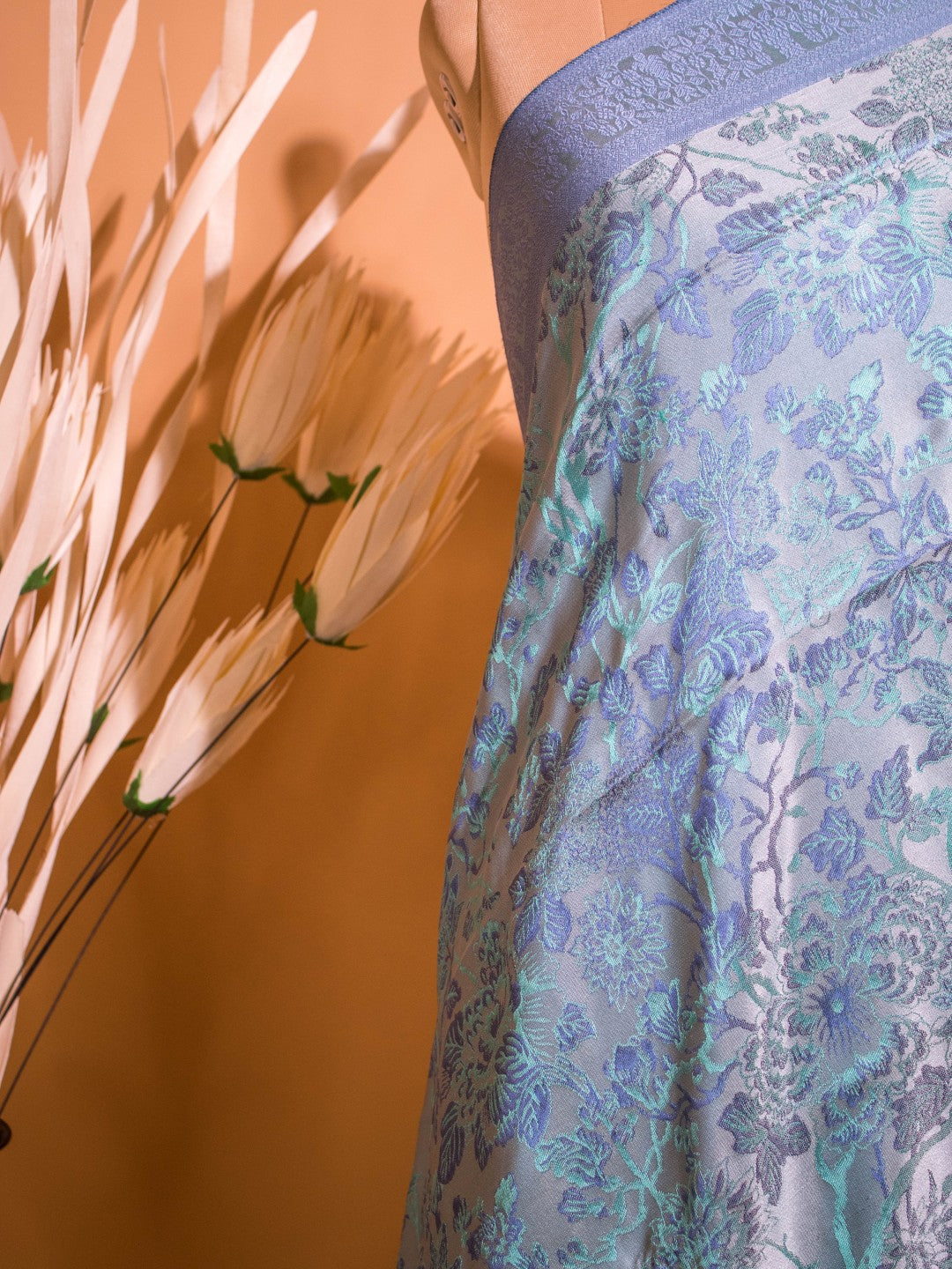 Handloom Banarasi Resham Tanchui In Pure Silk Saree- Blue
