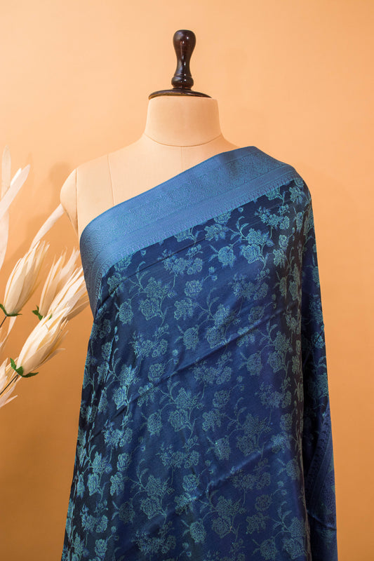 Handloom Resham Tanchui In Pure Silk Blue