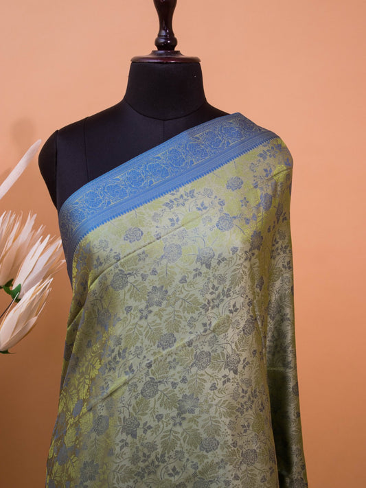 Handloom Banarasi Resham Tanchui In Pure Silk Saree - Green