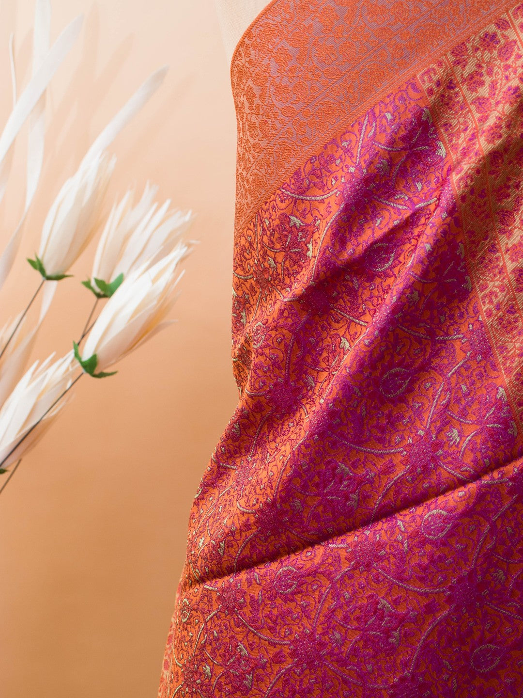 Handloom Banarasi Resham Tanchui In Pure Silk Saree- Wine