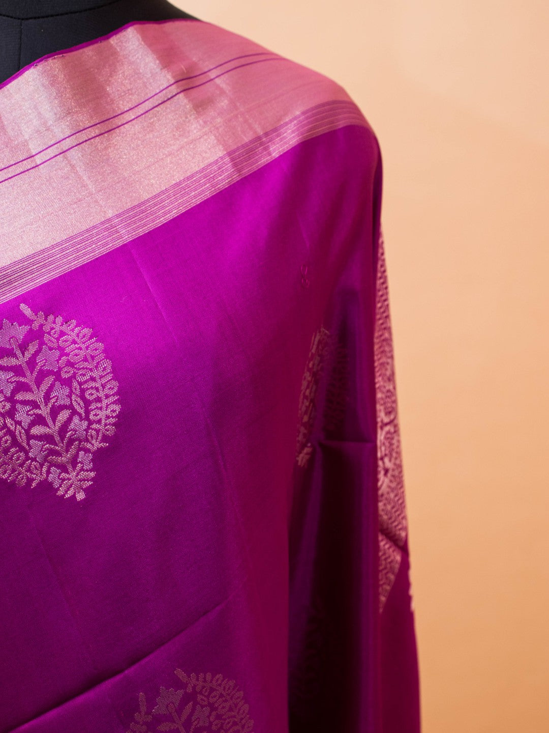 Contemporary Style Designer Sarees In Pure Silk -wine