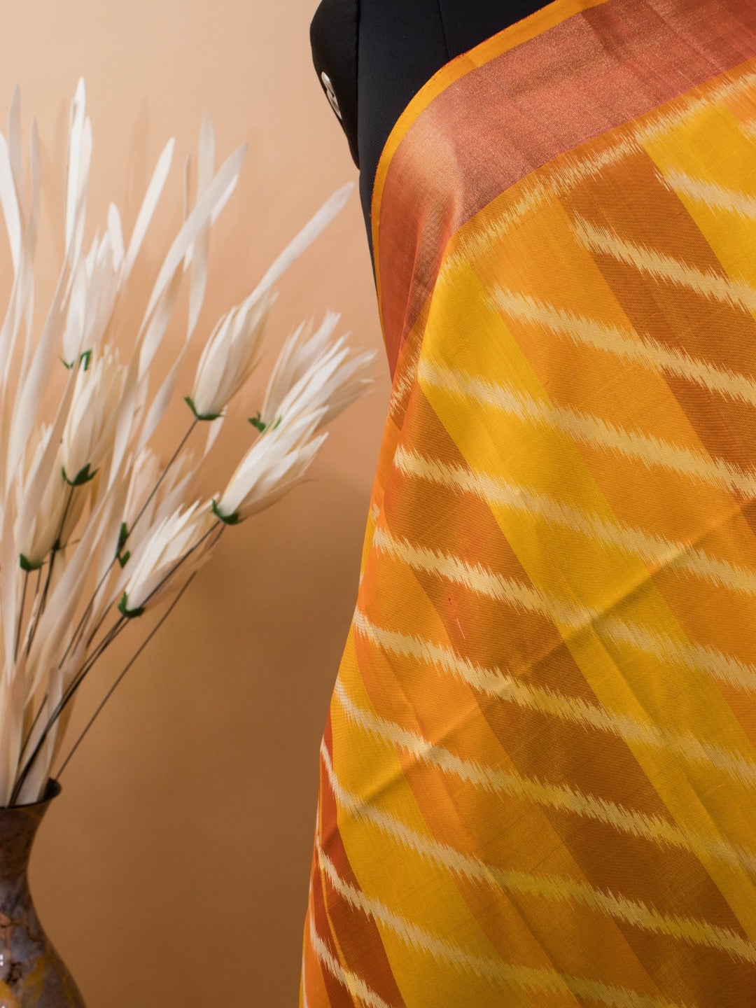 Traditional Ekkat Style Designer Sarees In Pure Silk