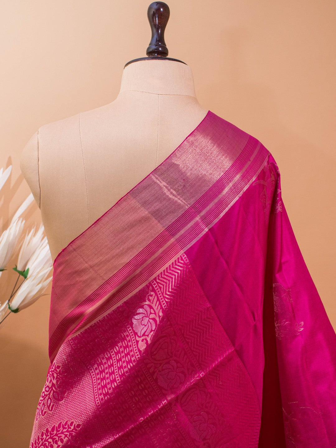 Contemporary Bird Motif In Pure Soft Silk