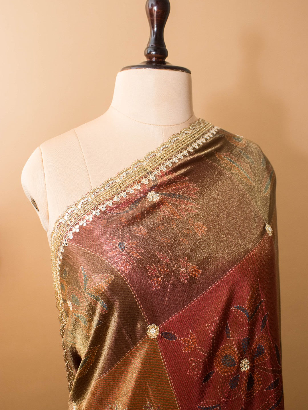 Contemporary Printed Saree With Handwork