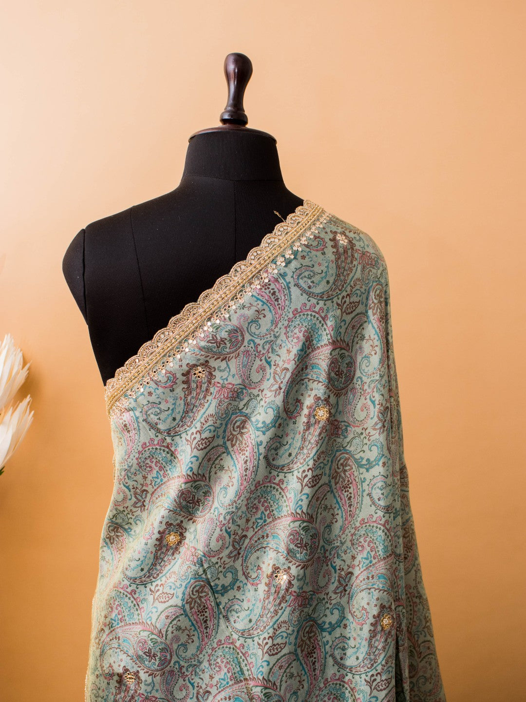 Contemporary Printed Saree With Handwork