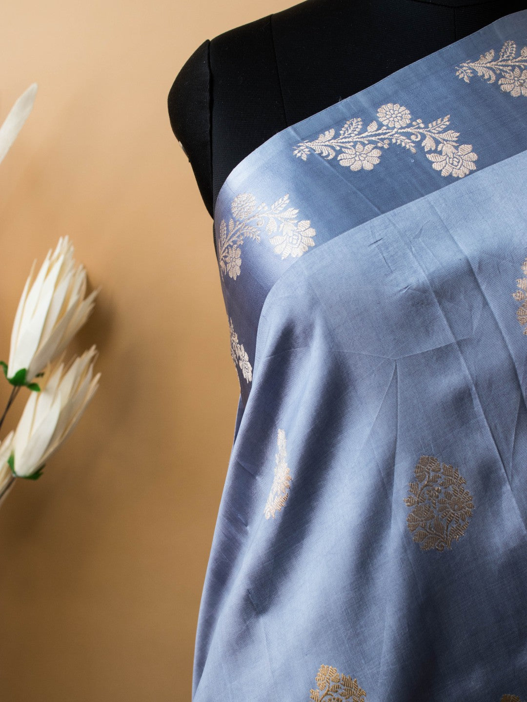 Pure Mashru Silk Contemporary Border Design