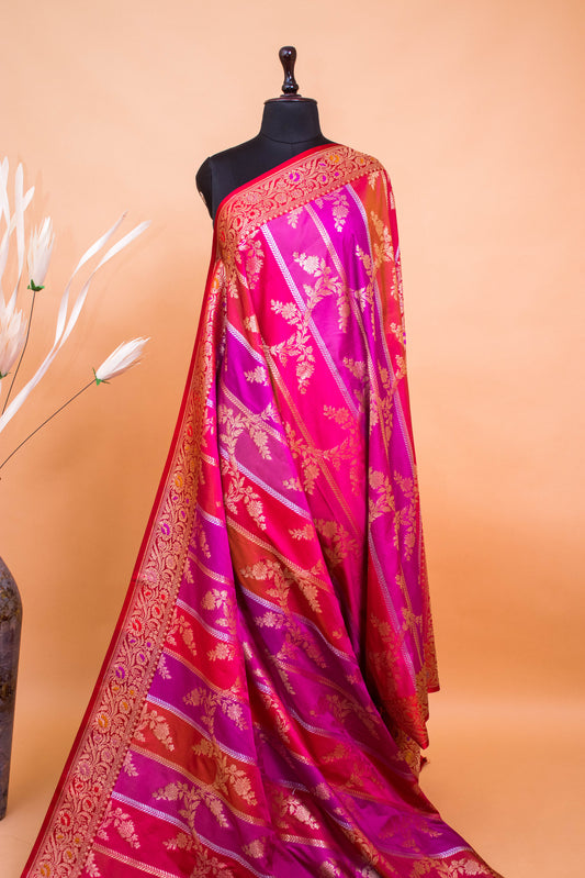 Designer Banarsi Saree In Rangkaat Weaving - Multi Color