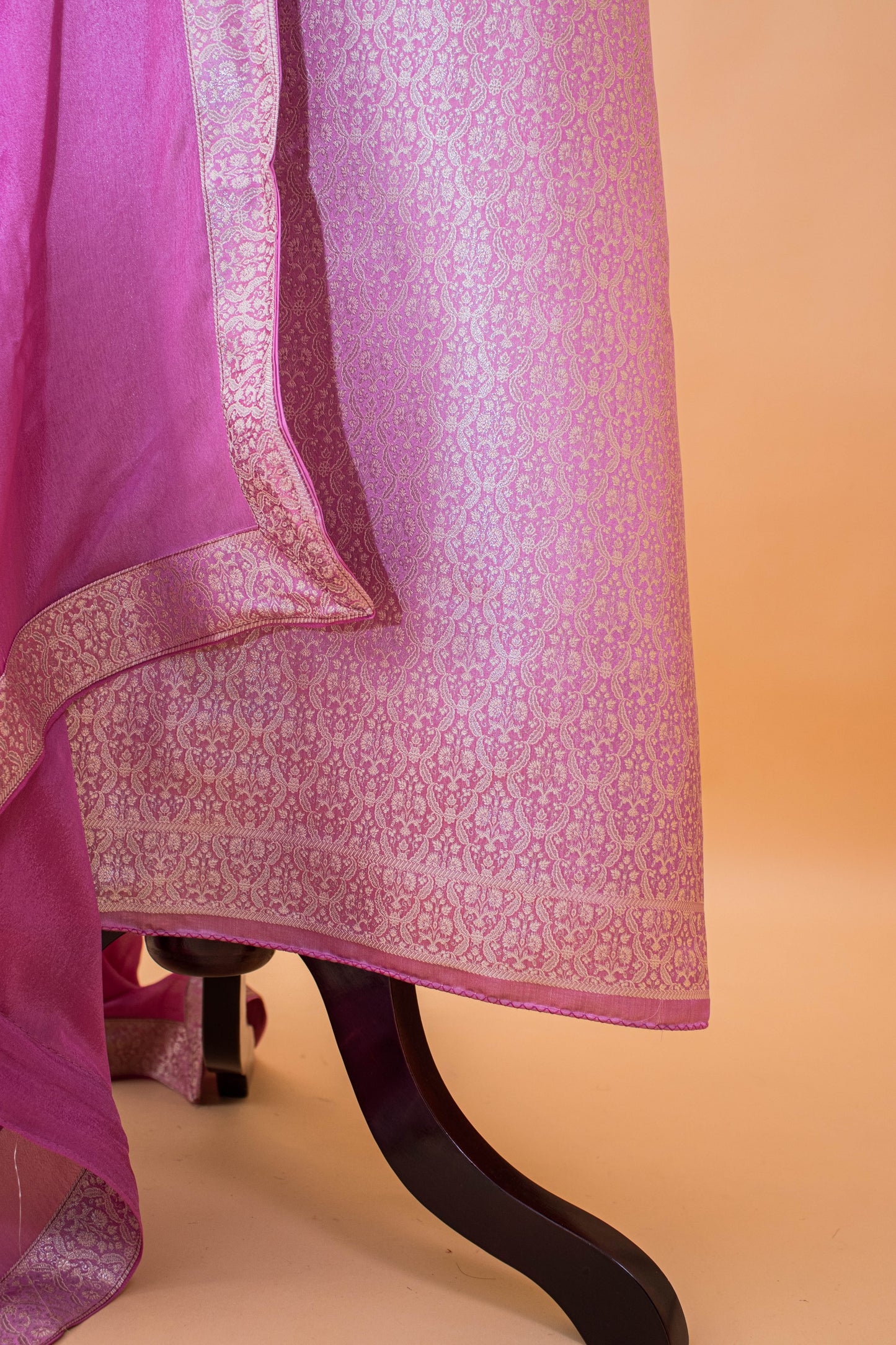 Banbarasi Tanchui Weaving Suit Fabric Georgette Dupatta-Purple