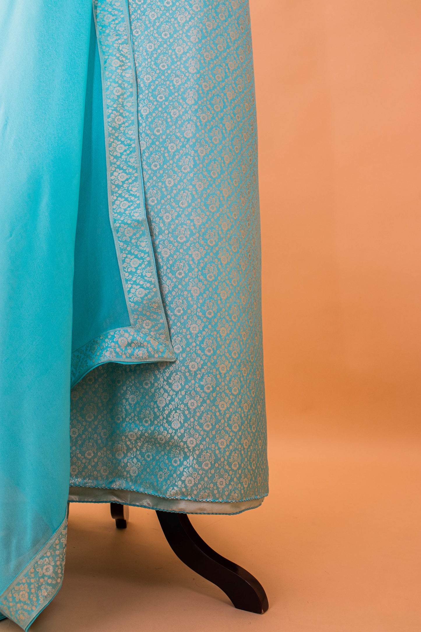 Banbarasi Tanchui Weaving Suit Fabric Georgette Dupatta-Blue