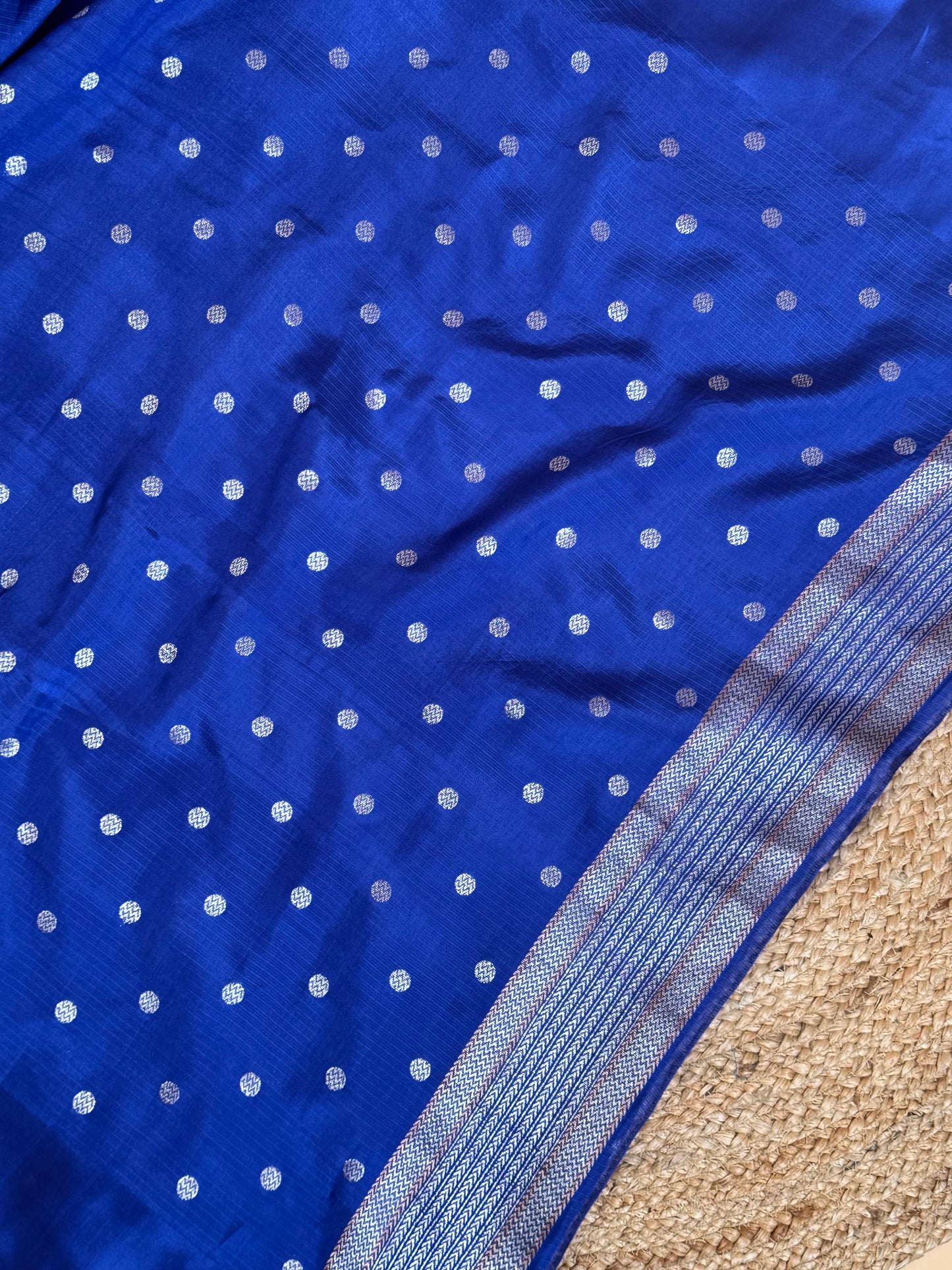 Contemporary Weaved Meenakari Border In Kota Silk Fabric Saree - Blue