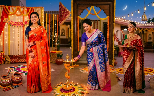 Banarasi Sarees for Every Festival: Navratri, Diwali, Karwa Chauth and More