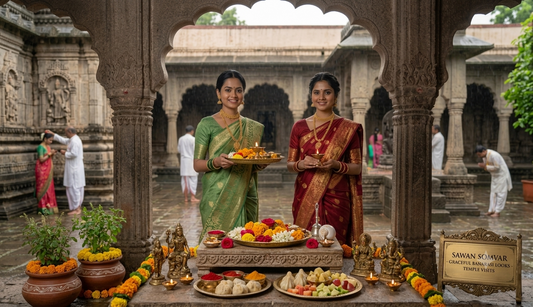 Dressing for Sawan Somvar: Simple, Graceful Banarasi Looks for Temple Visits